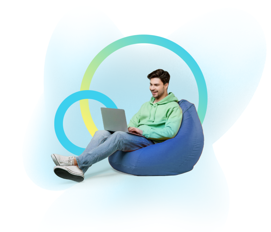 Person learning on laptop